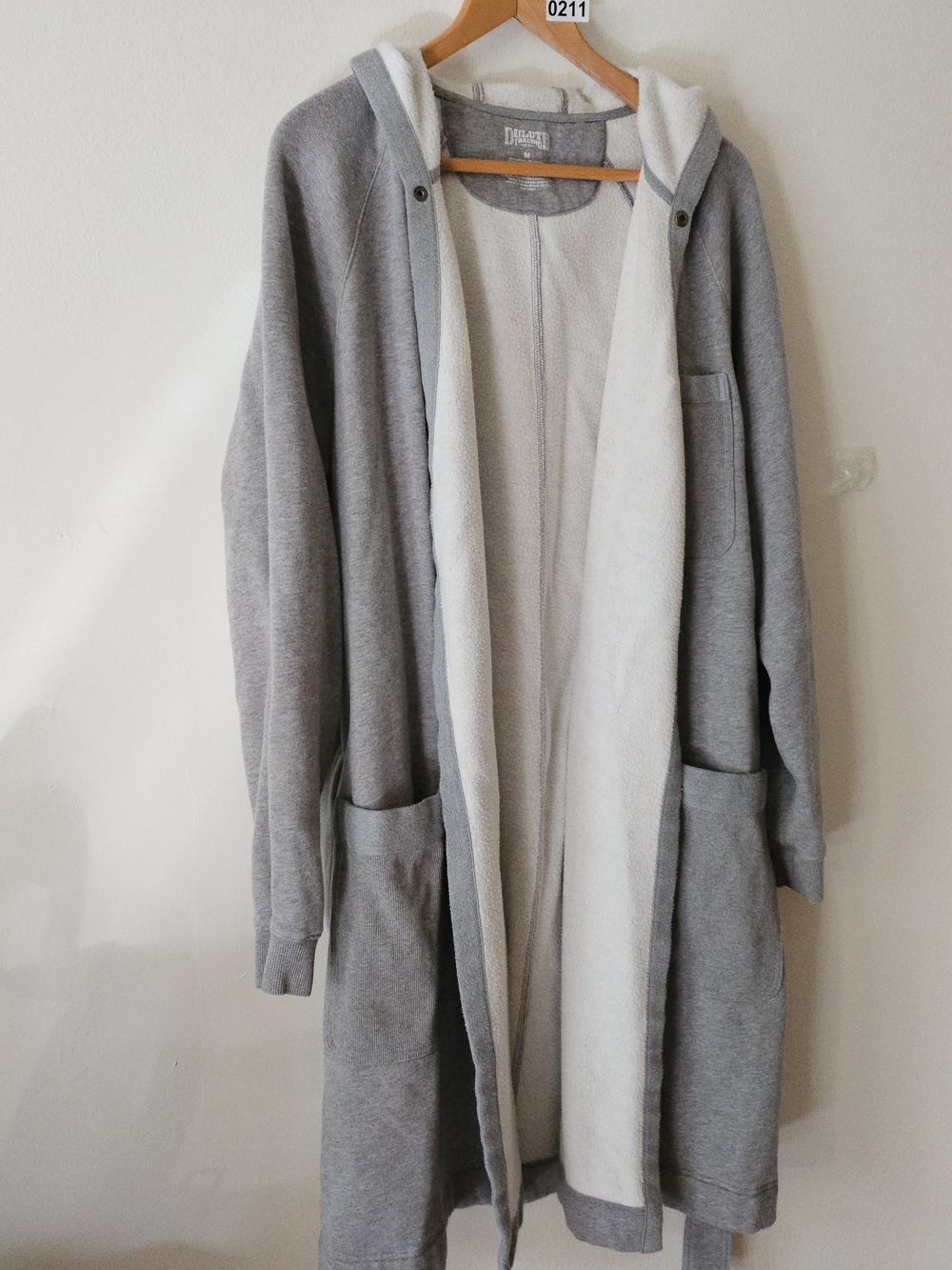 Duluth Trading Co. Men's Midway Hooded Robe Gray Size Medium 211